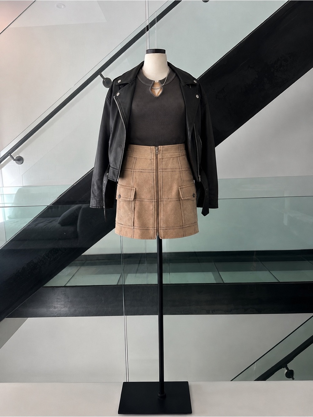 Madewell Camel Patch-Pocket Mini Skirt